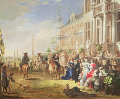 An Elegant Company Before a Palace, 1668 by Hieronymus Janssens